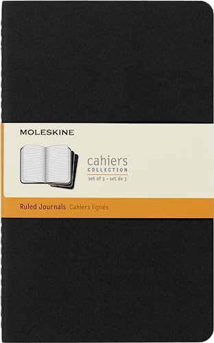 Moleskine Cahier Notizhefte (liniert, Large, Kartoneinband) 3-er-Set schwarz von Moleskine