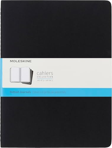 Moleskine Cahier QP324 Notizhefte (Punktraster, Xlarge, Kartoneinband) 3er Set schwarz von Moleskine