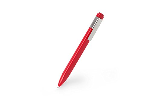 Moleskine Click Kugelschreiber (1,0 mm Stiftspitze, rechteckige Form und Clip für Notizbücher, Nachfüllbar) rot von Moleskine