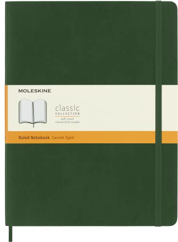 Moleskine Klassisches Notizbuch, Punktierter Notizblock mit weichem Einband und elastischem Verschluss, XL-Format 19 x 25 cm, Farbe Myrtegrün, 192 Seiten Moleskine Klassisches Notizbuch, Punktierter Notizblock mit weichem Einband und elastischem Verschluss, XL-Format 19 x 25 cm, Farbe Myrtegrün, 192 Seiten von Moleskine