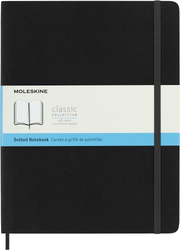 Moleskine Klassisches Notizbuch, Punktierter Notizblock mit weichem Einband und elastischem Verschluss, XL-Format 19 x 25 cm, Schwarz, 192 Seiten Moleskine Klassisches Notizbuch, Punktierter Notizblock mit weichem Einband und elastischem Verschluss, XL-Format 19 x 25 cm, Schwarz, 192 Seiten von Moleskine