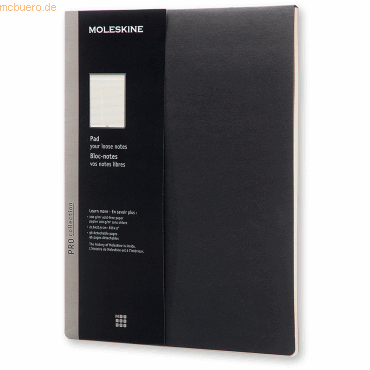 Moleskine Notizblock Letter 21,59x27,94cm liniert Softcover schwarz von Moleskine