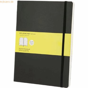 Moleskine Notizbuch XL 19x25cm kariert Softcover schwarz von Moleskine