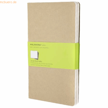 Moleskine Notizheft Cahier L A5 13x21cm VE=3 Stück blanko packpapierbr von Moleskine