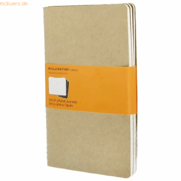 Moleskine Notizheft Cahier L A5 13x21cm VE=3 Stück liniert packpapierb von Moleskine