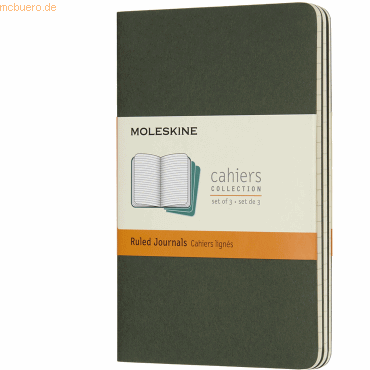 Moleskine Notizheft Cahier Pocket A6 liniert Kartoneinband VE=3 Stück von Moleskine