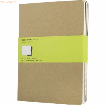 Moleskine Notizheft Cahier XL 19x25cm VE=3 Stück blanko packpapierbrau von Moleskine