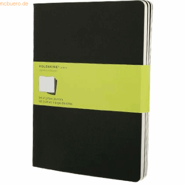 Moleskine Notizheft Cahier XL 19x25cm VE=3 Stück blanko schwarz von Moleskine