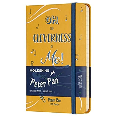 Moleskine Peter Pan Limited Edition Notizbuch (Liniertes Notizbuch mit Peter Pan Motiv, Hardcover, Taschenformat 9 x 14 cm) 192 Seiten, orangegelb von Moleskine