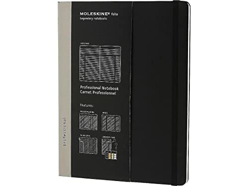 Moleskine Pro-Notizbuch, professionelles Büro-Notizbuch, Hardcover, XL-Format 13 x 21 cm, Farbe Schwarz von Moleskine