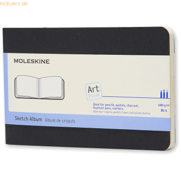 Moleskine Skizzenalbum Pocket A6 120g/qm 36 Blatt Kartoneinband schwar von Moleskine