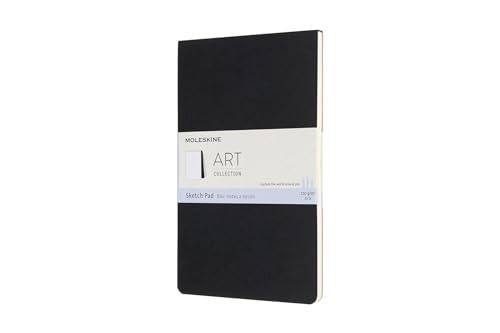 Moleskine Skizzenblock, Skizzenbuch (Papier für Bleistifte, Zeichenkohle, Stifte, Füllfederhalter und Marker, Softcover, Großformat 13 x 21 cm, 48 Seiten) schwarz von Moleskine