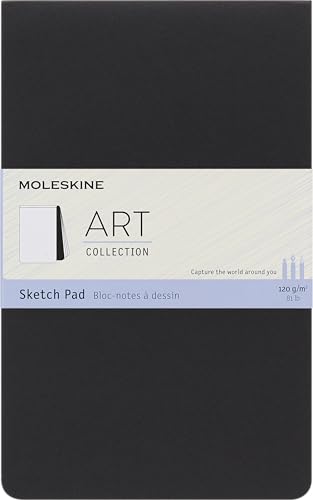 Moleskine Skizzenblock, Skizzenbuch (Papier für Bleistifte, Zeichenkohle, Stifte, Füllfederhalter und Marker, Softcover, Großformat 13 x 21 cm, 48 Seiten) schwarz von Moleskine