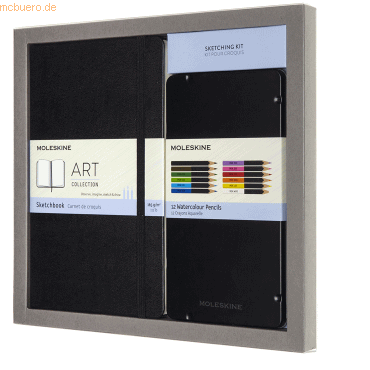 Moleskine Skizzenbuch-Set Aquarell Large A5 52 Blatt Hardcover schwarz von Moleskine