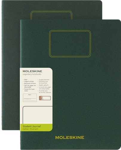 Moleskine Student Cahier Journal, Set 2 Notizhefte mit Abtrennbaren Blankoseiten, Kartonumschlag und Aufkleber, Farbe Myrtegrün, Format XXL 21,6 x 27,9 cm Moleskine Student Cahier Journal, Set 2 Notizhefte mit Abtrennbaren Blankoseiten, Kartonumschlag und Aufkleber, Farbe Myrtegrün, Format XXL 21,6 x 27,9 cm von Moleskine