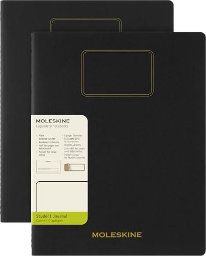 Moleskine Student Cahier Journal, Set 2 Notizhefte mit Abtrennbaren Weißen Seiten, Kartonumschlag und Aufkleber, Farbe Schwarz, Format XXL 21,6 x 27,9 cm Moleskine Student Cahier Journal, Set 2 Notizhefte mit Abtrennbaren Weißen Seiten, Kartonumschlag und Aufkleber, Farbe Schwarz, Format XXL 21,6 x 27,9 cm von Moleskine