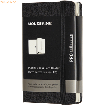 Moleskine Visitenkartenmappe Pro Fach XS 6,5x10,5cm Hardcover 2 Fächer von Moleskine