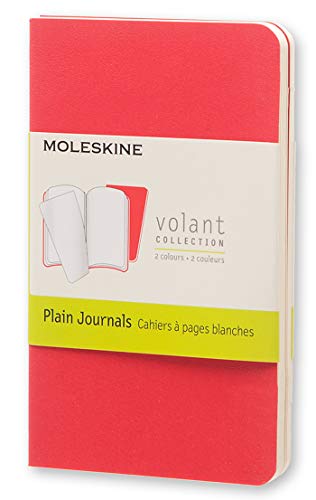Moleskine Volant Notizhefte (blanko, X-Small, Weicher Einband) 2er-Set geranienrot/scharlachrot von Moleskine