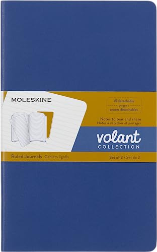 Moleskine Volant Notizhefte (liniert, Soft Cover, Large/A5) 2er-Set Vergissmeinnicht Blau, Bernsteingelb von Moleskine