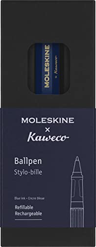 Moleskine x Kaweco Kugelschreiber, Nachfüllbarer Stift aus ABS-Kunststoff für Schriftsteller, Notizenmacher, Mine 1,0 mm mit Blauer Tinte, Farbe Blau von Moleskine