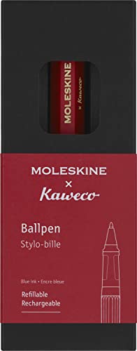 Moleskine x Kaweco Kugelschreiber, Nachfüllbarer Stift aus ABS-Kunststoff für Schriftsteller, Notizenmacher, Mine 1,0 mm mit Blauer Tinte, Farbe Rot Moleskine x Kaweco Kugelschreiber, Nachfüllbarer Stift aus ABS-Kunststoff für Schriftsteller, Notizenmacher, Mine 1,0 mm mit Blauer Tinte, Farbe Rot von Moleskine