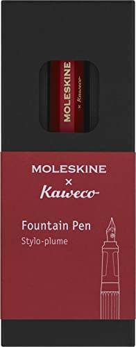 Moleskine x Kaweco Füllfederhalter aus ABS-Kunststoff mit Vergoldeter Feder der Größe M für Schriftsteller, Notizenmacher, Inklusive Blauer Tintenpatrone, Farbe Rot Moleskine x Kaweco Füllfederhalter aus ABS-Kunststoff mit Vergoldeter Feder der Größe M für Schriftsteller, Notizenmacher, Inklusive Blauer Tintenpatrone, Farbe Rot von Moleskine