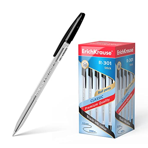 ErichKrause R-301 Classic Stick 1.0 Kugelschreiber, 50 Stück, schwarz von Molho Leone