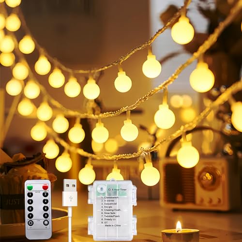 Lichterkette 3-in-1 Stromversorgung, 13M 100 Leds lichterkette außen batterie/USB, 8 Modi und Timer Funktion, ideal für Balkon, Partybeleuchtung, Zimmer, Camping, Hochzeit, Partyzelt Lichterkette 3-in-1 Stromversorgung, 13M 100 Leds lichterkette außen batterie/USB, 8 Modi und Timer Funktion, ideal für Balkon, Partybeleuchtung, Zimmer, Camping, Hochzeit, Partyzelt von Molicar