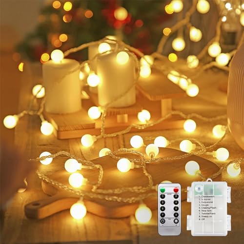 Lichterkette Batterie Innen 5m 40 LED Warmweiß, LED Lichterkette mit Batterie für Wohnzimmer Schlafzimmer Balkon Zelt Pavillon, Weihnachtsdeko Indoor Deko Beleuchtung von Molicar