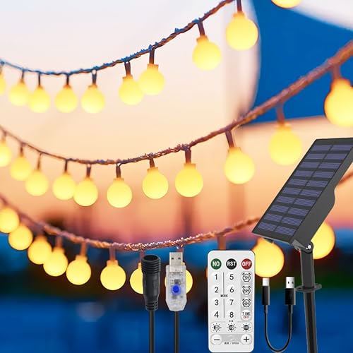 Solar Lichterkette Aussen 30-38 Stunden Beleuchtung 13M 100 Led Solar/Usb 3-In-1 Lichterkette AußEn Solar, Ip65 Solarlichterkette AußEn Wetterfest, Solar Lichterkette Outdoor Dimmbar, Timer, 8 Modi Solar Lichterkette Aussen 30-38 Stunden Beleuchtung 13M 100 Led Solar/Usb 3-In-1 Lichterkette AußEn Solar, Ip65 Solarlichterkette AußEn Wetterfest, Solar Lichterkette Outdoor Dimmbar, Timer, 8 Modi von Molicar
