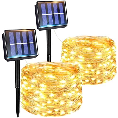 Solarlichterkette Outdoor 2×7m 50 LED, Kupferdraht Lichterkette Solar Außen, LED Solarlichter für Außen Garten, Solar Lichterkette Wasserdicht, Solarbeleuchtung für Außen Terrasse Solarlichterkette Outdoor 2×7m 50 LED, Kupferdraht Lichterkette Solar Außen, LED Solarlichter für Außen Garten, Solar Lichterkette Wasserdicht, Solarbeleuchtung für Außen Terrasse von Molicar