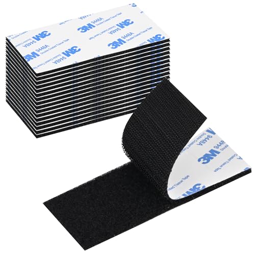 Molkor Klettband Selbstklebend Extra Stark, 16 Stück Klettverschluss Selbstklebend, Schwarz Doppelseitig Klettbands, Breit Selbstklebendes Klettband für Wand, Metall, Stoff (5cm x 10cm) von Molkor