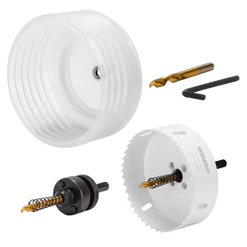 Mollom (4-1/4” | 108 mm) HSS M42 Bi-Metall-Lochsäge mit 8 % Kobalt und Staubfangschale für Einbauleuchten, Deckenspots, PVC, Holz, Kunststoff und Metall Mollom (4-1/4” | 108 mm) HSS M42 Bi-Metall-Lochsäge mit 8 % Kobalt und Staubfangschale für Einbauleuchten, Deckenspots, PVC, Holz, Kunststoff und Metall von Mollom