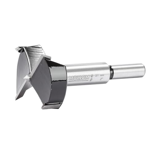 Mollom 51mm (2") Forstnerbohrer mit langlebiger YG8 Hartmetall-Dicke von 2,0mm für präzise Holzbearbeitung. Ideal für Hartholz, Kunststoff und Sperrholz von Mollom