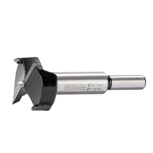 Mollom 39,7mm (1-9/16") Forstnerbohrer mit langlebiger YG8 Hartmetall-Dicke von 2,0mm für präzise Holzbearbeitung. Ideal für Hartholz, Kunststoff und Sperrholz von Mollom