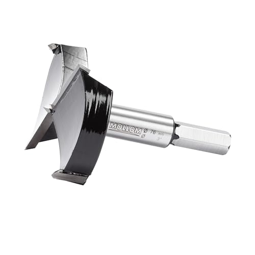 Mollom 76mm (3") Forstnerbohrer mit langlebiger YG8 Hartmetall-Dicke von 2,0mm für präzise Holzbearbeitung. Ideal für Hartholz, Kunststoff und Sperrholz von Mollom