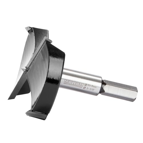 Mollom 85,8mm (3-3/8") Forstnerbohrer mit langlebiger YG8 Hartmetall-Dicke von 2,0mm für präzise Holzbearbeitung. Ideal für Hartholz, Kunststoff und Sperrholz von Mollom
