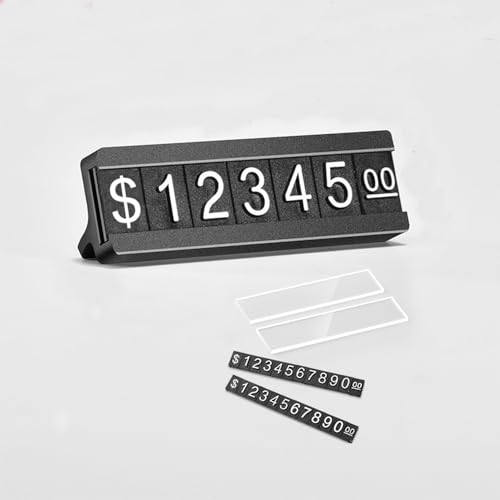 Mollytek 10 Sets Preisanzeige, Thekenständer, verstellbares Preisschild mit Aluminium-Basis für Schmuck, Dollar-Preisanzeige, Würfel-Block-Set für Einzelhandel (schwarz) von Mollytek