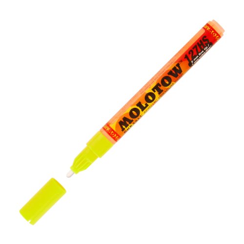 Molotow 127-HS Marker ONE4ALL, 2mm Spitze, 5,0ml, neongelb fluoreszierend von Molotow