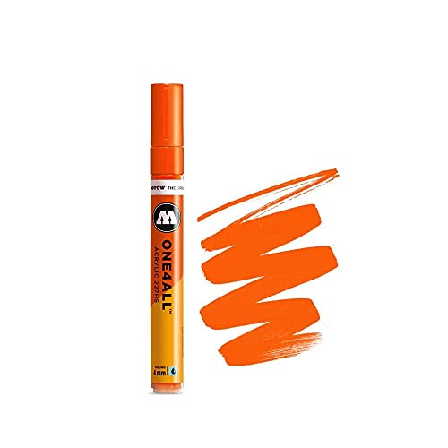 Molotow 227-HS Marker ONE4ALL, 4mm Spitze, 9,0ml, neonorange fluoreszierend von Molotow