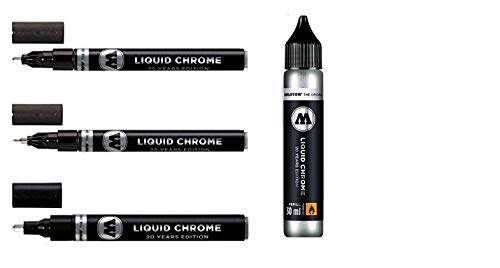 Molotow Liquid Chrome Pack – 3 x Marker Plus A 30 ml Refill von Molotow