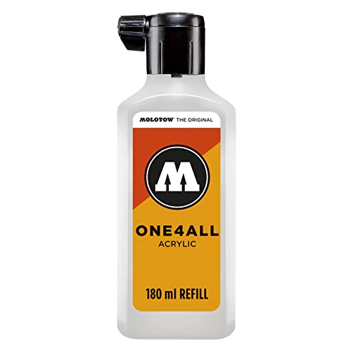 Molotow ONE4ALL Refill Acryl, Farbe 160 signal weiß 180 ml, Nachfülltinte für Permanentmarker von Molotow