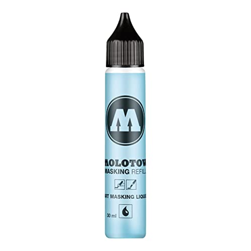 Molotow Masking Liquide Refill (Nachfüllflasche mit Maskierflüssigkeit, 30 ml, rückstandslos entfernbar, für fast alle Untergründe) blau abgetönt, 1 Stück von Molotow