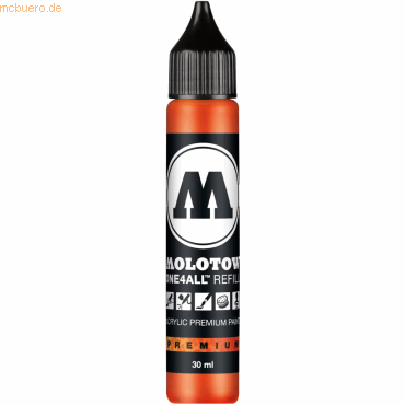 Molotow Nachfülltinte One4All für Permanentmarker 30ml neonorange fluo von Molotow