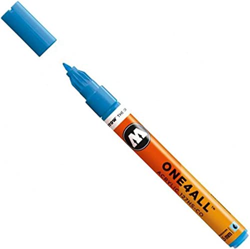 Molotow ONE4ALL Acryl-Marker, 2 mm, stoßblau, 1 Stück (127.205) Paint Marker - 1.5mm Shock Blue Middle von Molotow