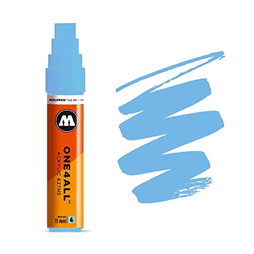 Molotow ONE4ALL Acryl-Marker, 2 mm, stoßblau, 1 Stück (127.205) Paint Marker - 15mm Ceramic Light Pastel von Molotow