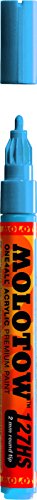 Molotow ONE4ALL Acryl-Marker, 2 mm, stoßblau, 1 Stück (127.205) Paint Marker - 2mm Shock Blue von MOLOTOW