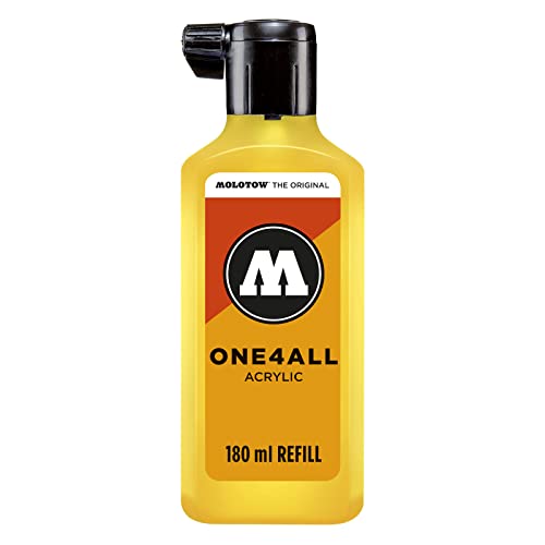 Molotow ONE4ALL Refill Acryl, Farbe 006 zink gelb 180 ml, Nachfülltinte für Permanentmarker von Molotow