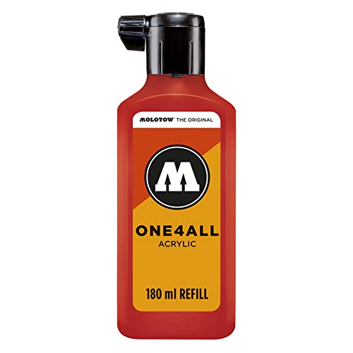 Molotow ONE4ALL Refill Acryl, Farbe 013 verkehrsrot 180 ml, Nachfülltinte für Permanentmarker von Molotow