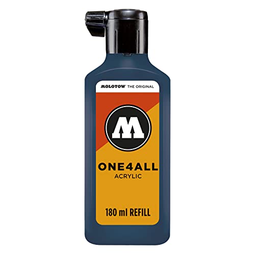Molotow ONE4ALL Refill Acryl, Farbe 027 petrol 180 ml, Nachfülltinte für Permanentmarker von Molotow